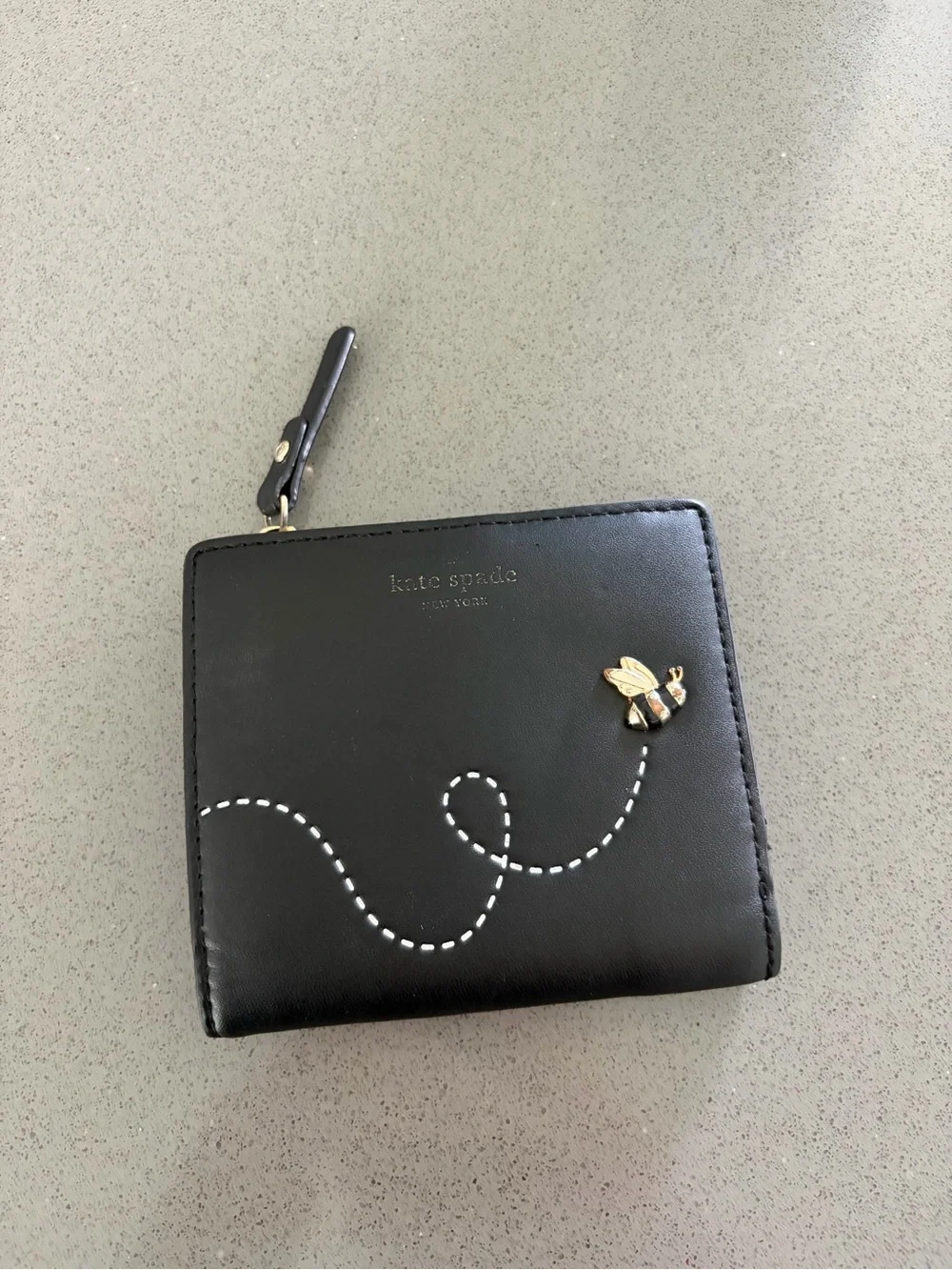 Kate Spade Bee Wallet Mika’s Pond Flying Bee Black GUC